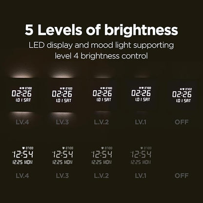 mooas Wooden Frame LED Silent Wall Clock - Image 6