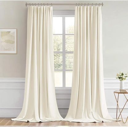 MIULEE Birch Back Tab Blackout Curtains 108 Inch Long 2 Panels Set - Image 9