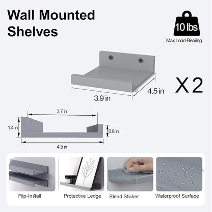 Small Floating Shelves for Wall Decor, Wall Mounted Wood Shelf for Bedroom - Image 3