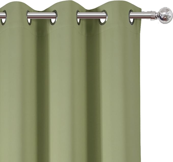 LEMOMO Sage Green Blackout Curtains/38 x 54 Inch/Set of Two Panels Grommet - Image 6