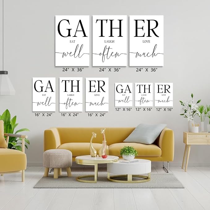 GUBIYU Large Gather Signs for Home Decor, Framed Kitchen Wall Art Farmhouse - Image 6