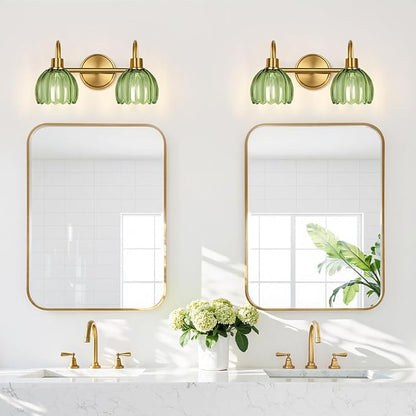 2-Light Bathroom Vanity Light, Brushed Gold Vanity Wall Light Over Mirror - Image 7