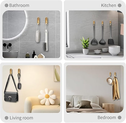 6PCS Foldable Wall Hooks, Zinc Alloy Flip Down Hooks, Retractable Wall Hooks - Image 6