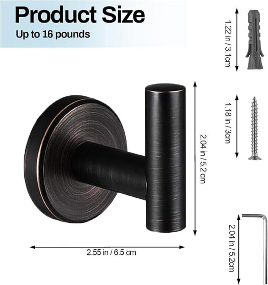 Kruodop Towel Hooks for Bathroom, 4 Packs Wall Mount Towel Holder, Stainless - Image 2
