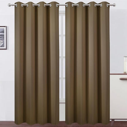 LEMOMO Brown Thermal Blackout Curtains/52 x 95 Inch/Set of 2 Panels Room by Lemomo