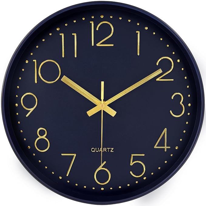 Modern Silent Wall Clock, 12 Inch Wall Clocks Battery Operated Large Number by MABPEDO
