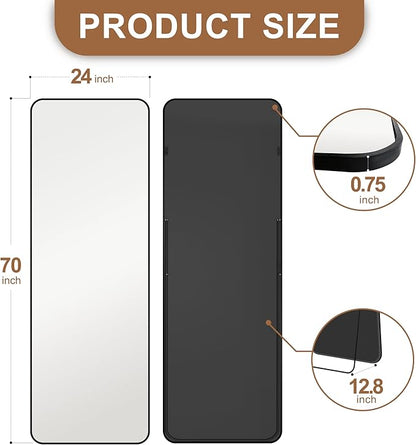 Delma Full Length Mirror, Wall Mounted, Freestanding or Leaning, Rounded - Image 2