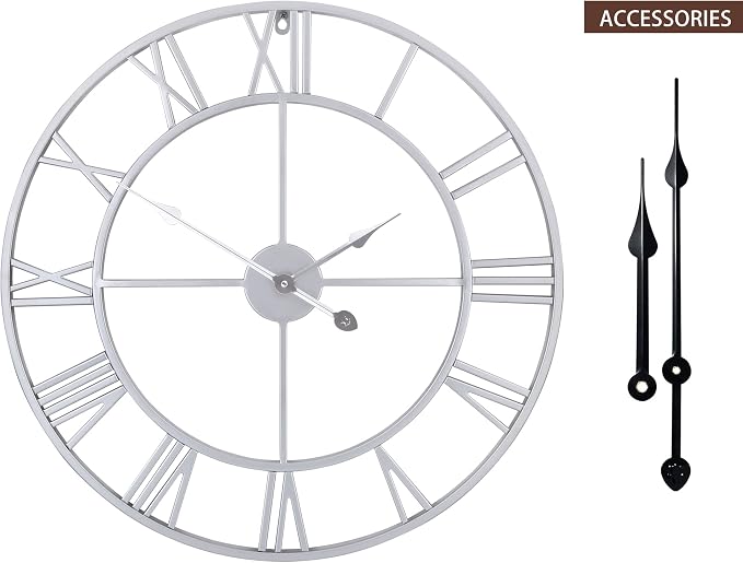 LEIKE 32" Large Modern Wall Clocks, Nearly Silent, Little Ticking, Battery - Image 2