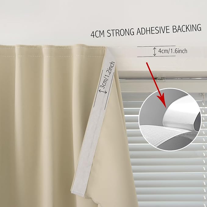 Portable Light Blocking Curtains Self-Stick Design, Removable Adhesive Window - Image 7