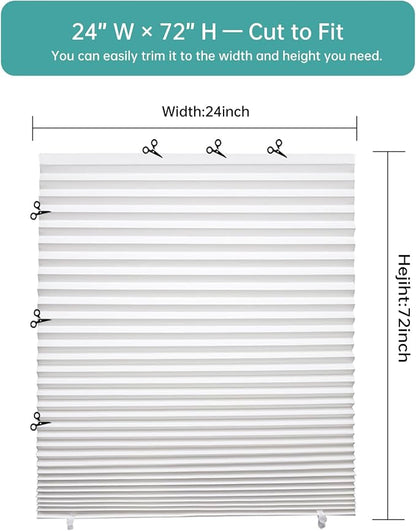 Changshade 6 Pack Temporary Shades, Pleated Paper Blinds - Image 3