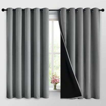 Yakamok 100% Grey Blackout Curtains by Yakamok