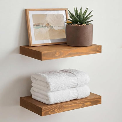 Homeforia 12 inch Golden Oak Floating Shelf, High End Solid Real Wood 12inch by Homeforia