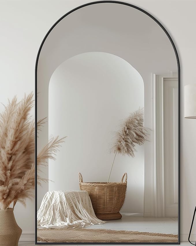 Antok 72" x44” Arched Full Length Floor Mirror, Free Standing/Wall Mount/Leaning - Image 2