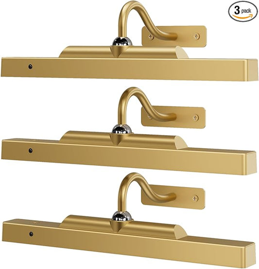 Gallery Lights for Wall 3 Pack, Cordless Remote Dimmable LED for Portrait by Craftersmark