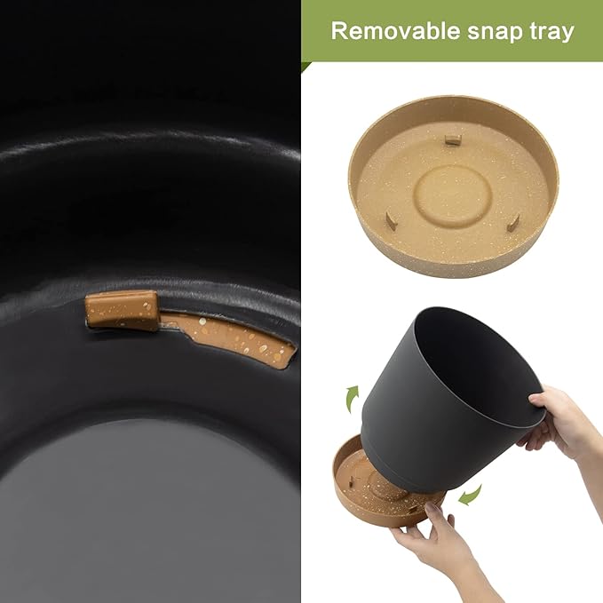 QCQHDU 12 inch Plant Pot, 2 Pack Planters for Indoor Plants with Drainage Holes & Saucer, Outdoor Flower Pots Home Garden Modern Decor