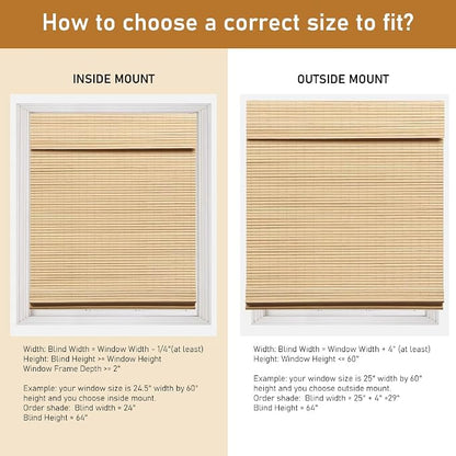 SEEYE Cordless Bamboo Roman Shades, Roll Up Blind Privacy Shade - Image 5