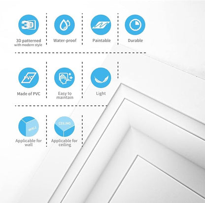 Art3d 36-Pack Square Drop Ceiling Tile 2ft x 2ft in White, PVC Ceiling Panel 24 - Image 5