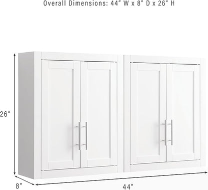 Crosley Furniture Savannah 2-Piece Wall Storage Cabinet, Cabinets - Image 3