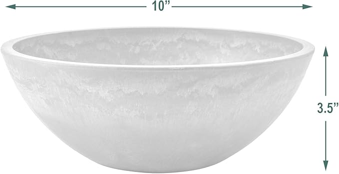 PSW Pot M25C Collection Shallow Garden Bowl Low Planter for Succulents, Bonsai, Fairy Gardens, Herbs, 10-inch, Chocolate