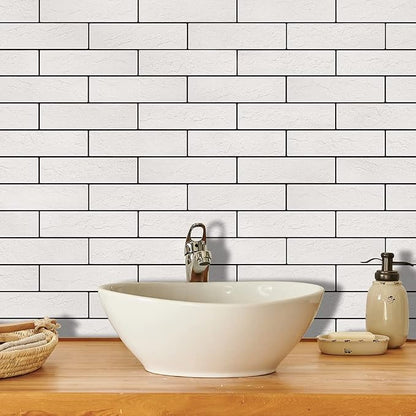 100 Old Town White Faux Brick Wall Tiles, 3D Thin Brick Veneers - Image 2