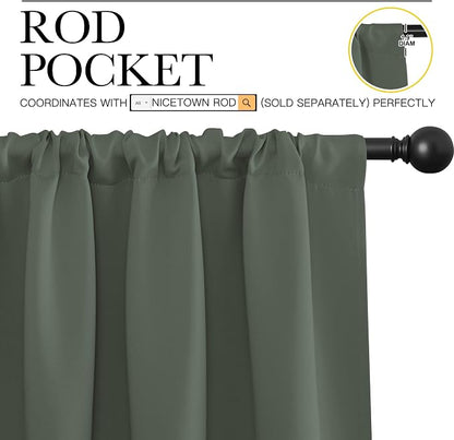 NICETOWN 2 Panels Blackout Curtains, Rod Pocket Thermal Insulated Drapes 84 - Image 2