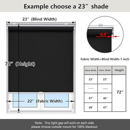 AOSKY Cordless Roller Shades Blackout Blinds - Image 5