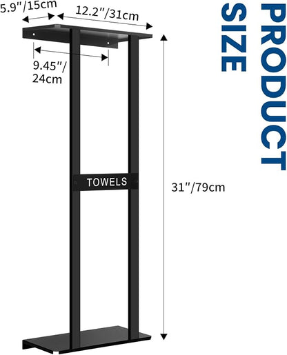 Bathroom Towel Storage Rack, Wall Mounted Bathroom Towel Rack, 30 inch Heavy - Image 3