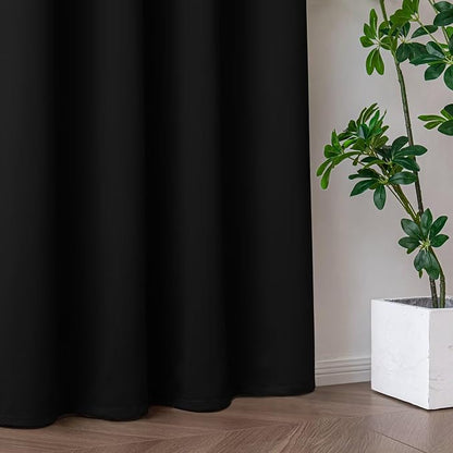 IGEMAEVE Black Blackout Sliding Door Curtains 96 Inch Length, Extra Wide Room - Image 7