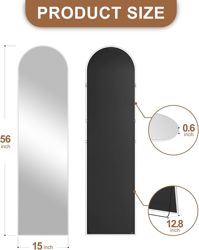 Delma Full Length Mirror, Large Floor Mirror - Image 3