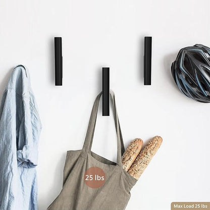 Wood Wall Hooks 4 Pack Coat Hooks Wall Mount Black Wooden Hooks - Image 6