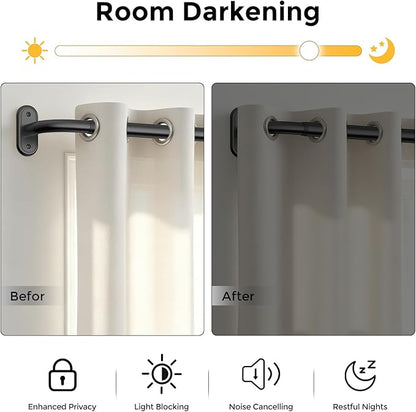 Curtain Rods 36-120 Inch, 1 Inch Adjustable Long Heavy Duty Room Darkening - Image 3