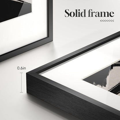 Framed Black and White Abstract Wall Art, 6 Pieces Modern Prints Paintings - Image 7