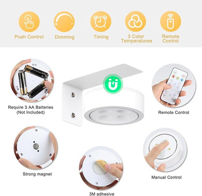 4-Pack Battery Picture Lights, Remote Painting Light - Image 3