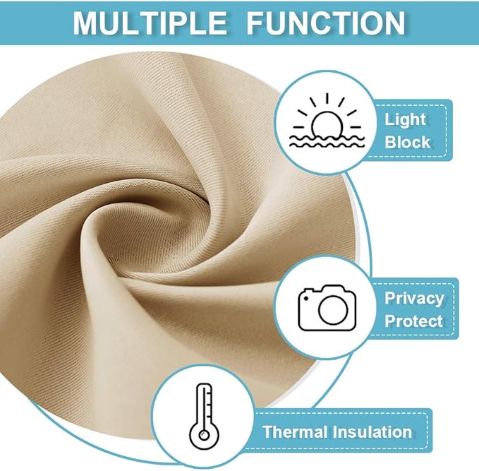 RYB HOME Blackout Curtains Thermal Insulating Privacy Temporary Door Curtains - Image 7