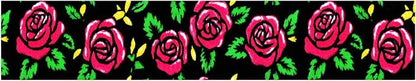 Red Rose Wall Border 196x4 Inch Peel and Stick Floral Wallpaper Border Black - Image 4