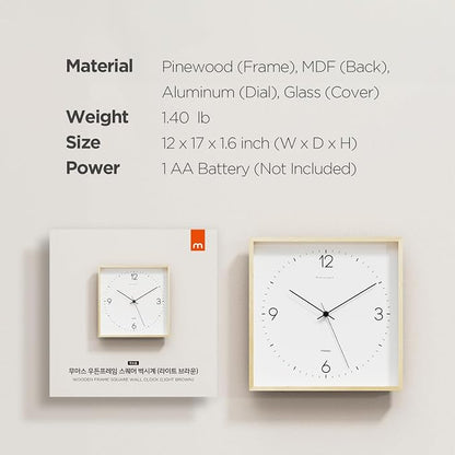 mooas Wooden Frame Flatwood Wall Clock - Image 8