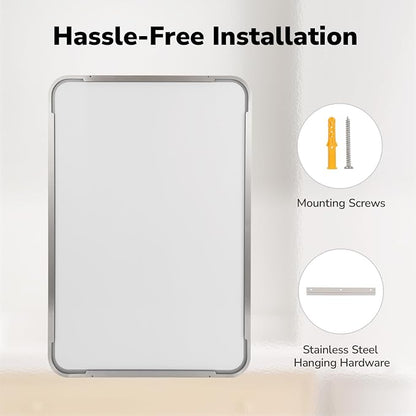 USHOWER Brushed Nickel Bathroom Mirrors 24"x36" 2 Pack, Rounded Corner - Image 5