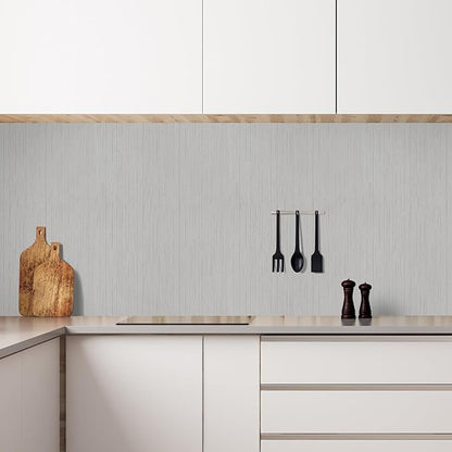 Grey Grasscloth Peel and Stick Wallpaper Texture Contact Paper A Set of 15.7" X - Image 6