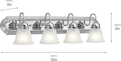 Kichler 30" 4-Light Vanity Bath Light in Chrome, Modern Bathroom Light - Image 2