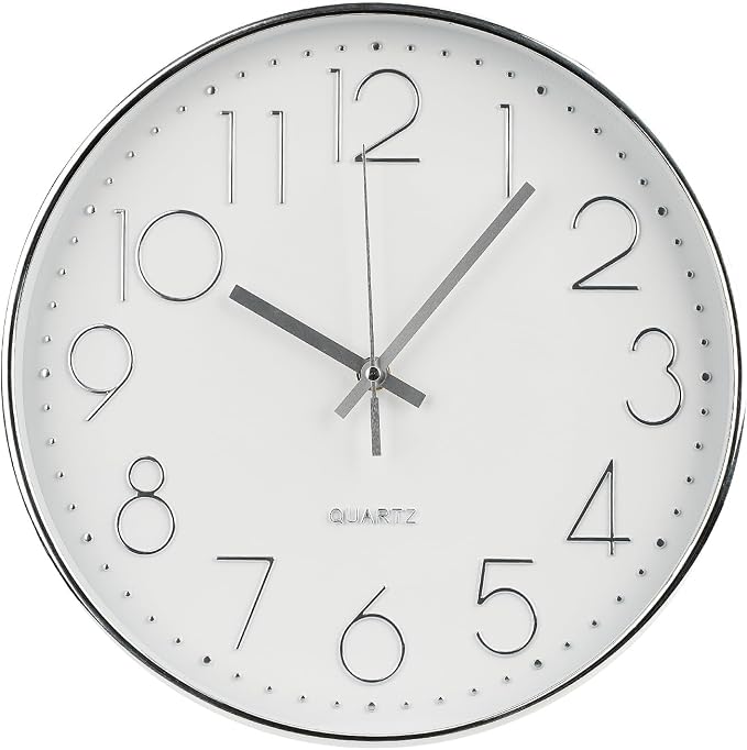 Wall Clock Non-Ticking Silent Modern Simple Style Round Decor Clock by BAKBRAND