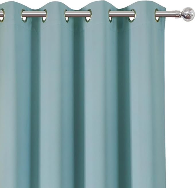 LEMOMO Stone Blue Blackout Curtains 52 x 63 Inch Length/Set of 2 Curtain - Image 6
