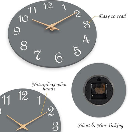 Roymnie Wall Clock 14 Inch, Modern Wall Clocks Battery Operated, Silent Non - Image 4
