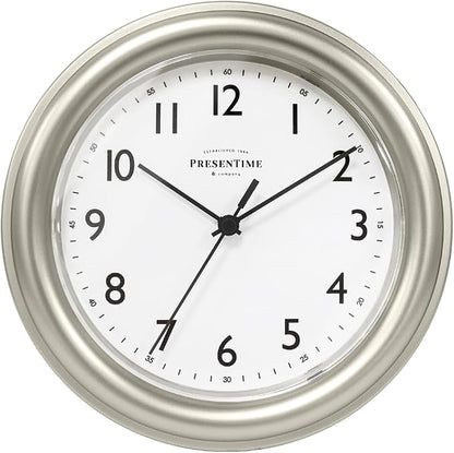 Presentime & Co. 8.5" Modern Farmhouse Essential Wall Clock, Silent Non Ticking by Presentime