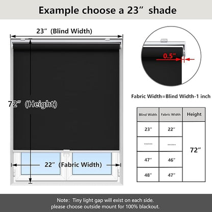 AOSKY Cordless Roller Shades Blackout Blinds - Image 5