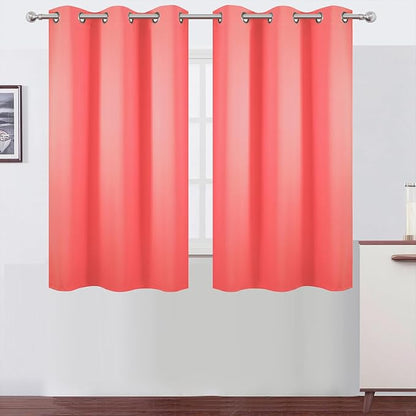 LEMOMO Coral Blackout Curtains 42 x 54 Inch Length Set of 2 Panels Grommet by Lemomo