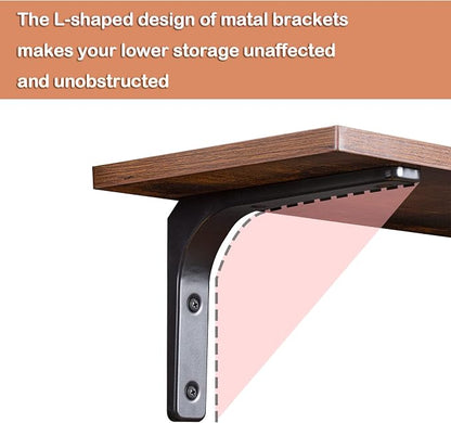 DINZI LVJ Long Wall Shelves, 23.6 Inch Wall Mounted Shelves Set of 2, - Image 4