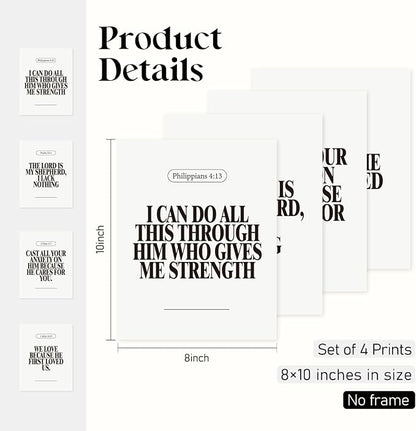 Locomiss Black and White Christian Wall Art Decor Posters, Modern Bible Verse - Image 3