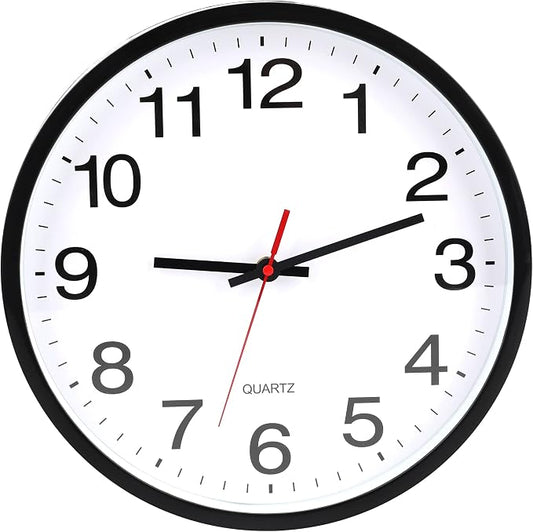 OceeK Black Wall Clock Silent Non Ticking 10 Inch, Modern Wall Clocks, Small by OceeK