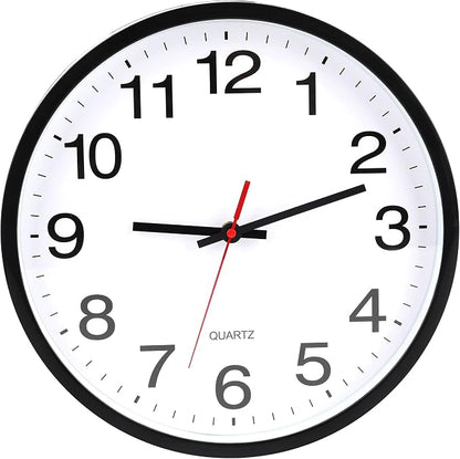 OceeK Black Wall Clock Silent Non Ticking 10 Inch, Modern Wall Clocks, Small by OceeK