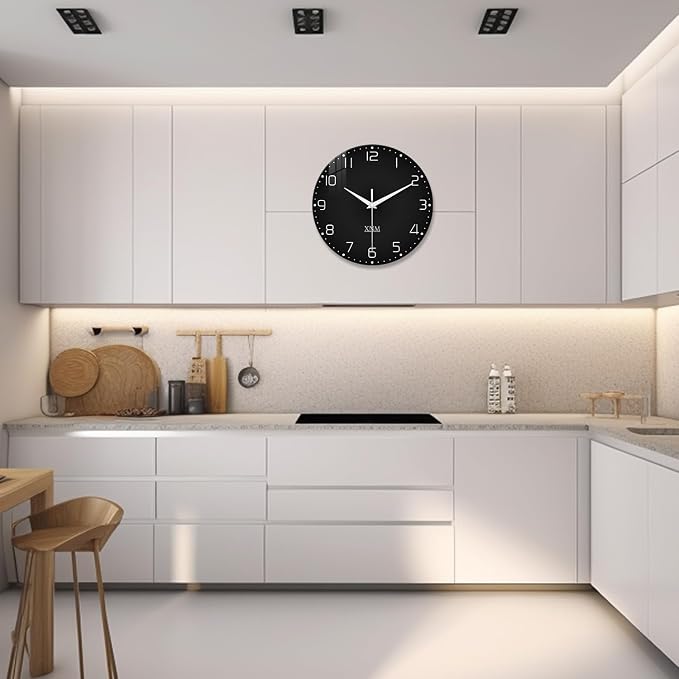 XNM Minimalist Wall Clocks for Living Room Glass Small Wall Clocks Battery - Image 5